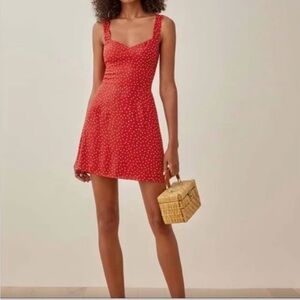 Reformation, Red Polka dot Humphry dress, size 2.